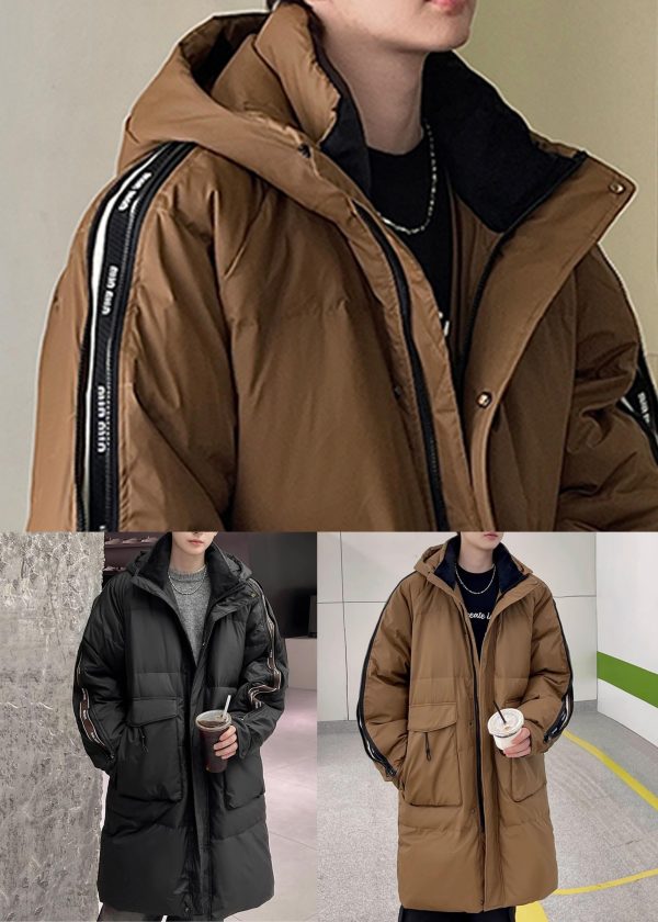 Cool Caramel Zippered Print Duck Down Men Down Coats Winter For Cheap - Image 5