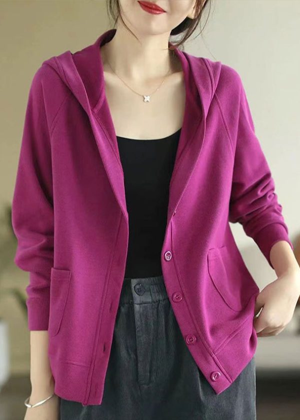 Women Rose Hooded Cotton Coats Spring Online Hot Sale