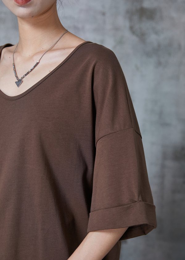 Bohemian Chocolate Oversized Cotton Tank Tops Summer For Cheap - Image 5