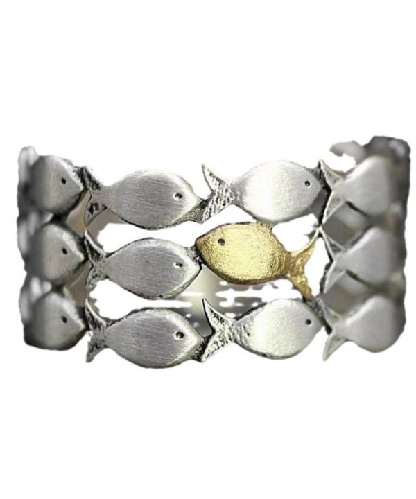 Boutique Yellow Sterling Silver Little Fish Rings Sale - Image 5
