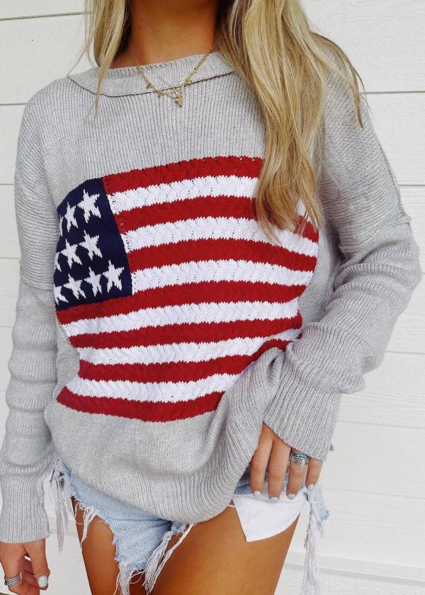 2025 New White O Neck Striped Knit Pullover Spring Cheap - Image 4