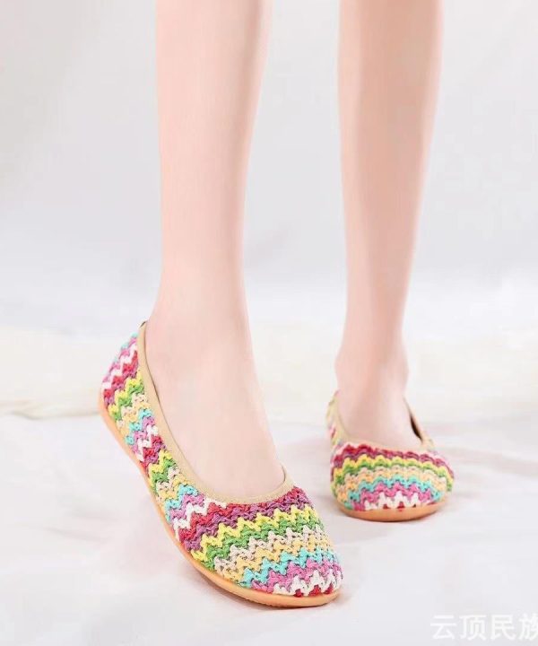 Pink Comfortable Breathable Knit Fabric Penny Loafers Online now - Image 5