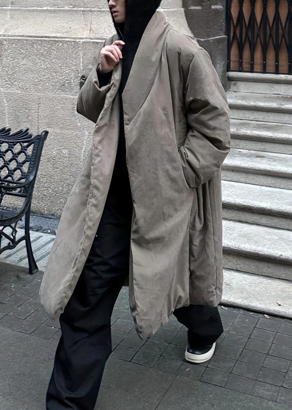 Simple Khaki Pockets Solid Duck Down Men Down Coat Winter Fashion