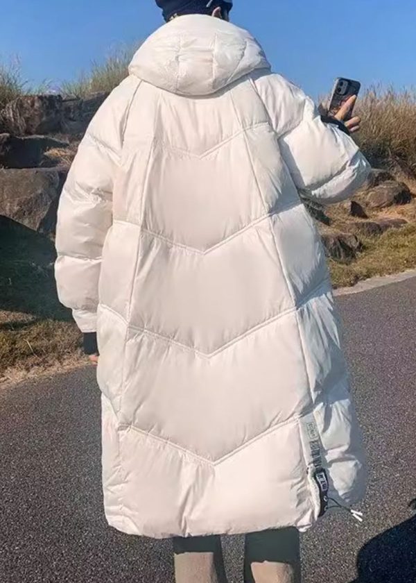 Fashion White Hooded Zippered Pockets Duck Down Men Coats Winter Online Hot Sale - Image 5