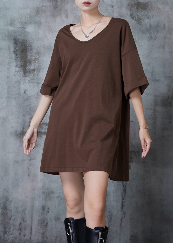 Bohemian Chocolate Oversized Cotton Tank Tops Summer For Cheap - Image 3