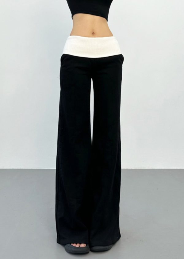 Fitted Grey Patchwork Draping Straight Pants Spring For Sale - Image 4