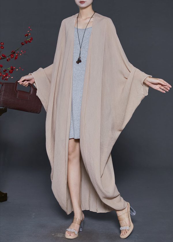 Italian Khaki Oversized Cotton UPF 50+ Cardigans Spring Sale