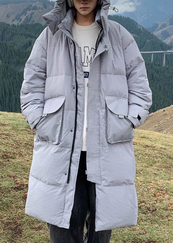 New Black Hooded Pockets Duck Down Men Down Coats Winter Cheap - Image 2