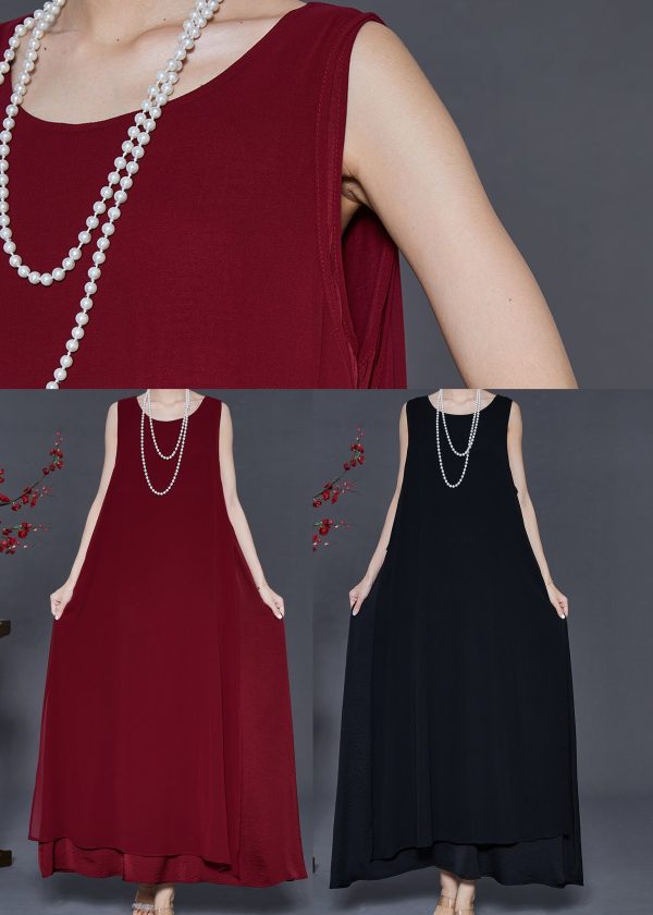 Mulberry Chiffon Maxi Dress Oversized Summer Online - Image 5