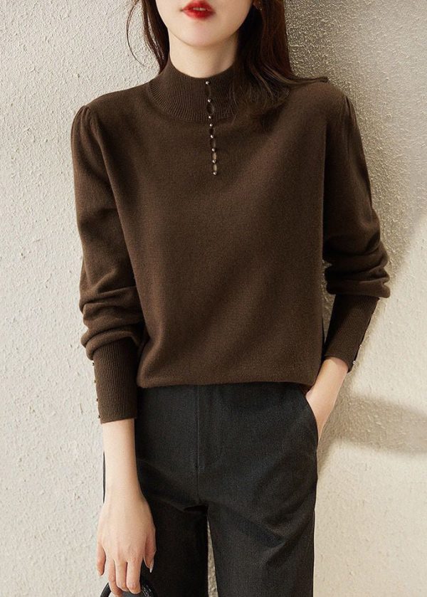 New Red Hollow Out Solid Wool Knit Sweater Spring For Sale - Image 2