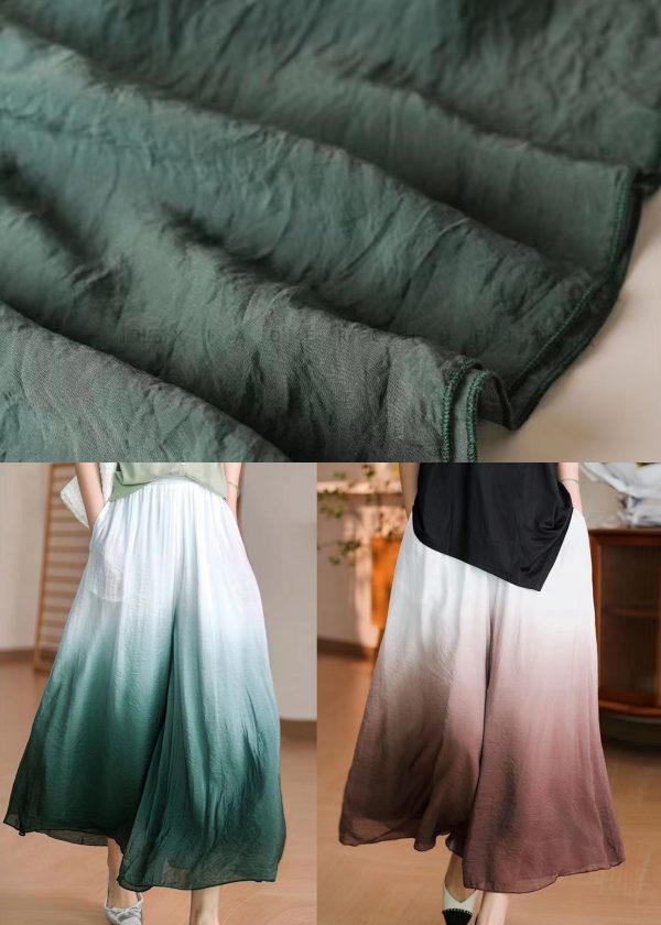 Beautiful Gradient Brown Cotton Crop Pants A Line Spring Online Sale - Image 5