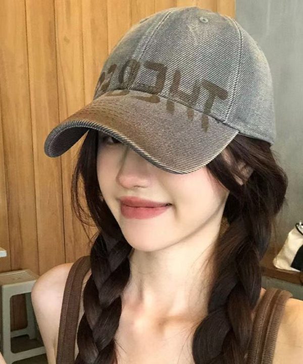 American Style Denim Blue Graphic Baseball Cap Hat For Cheap - Image 2