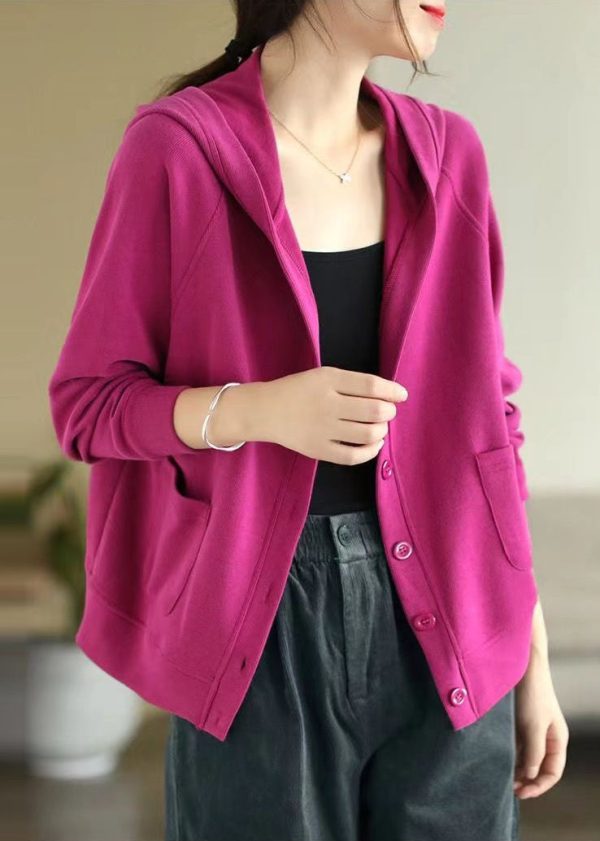 Women Rose Hooded Cotton Coats Spring Online Hot Sale - Image 3
