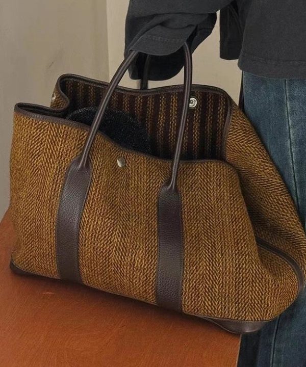Simple Style Chocolate Large Capacity Satchel Bag Handbag Cheap - Image 2