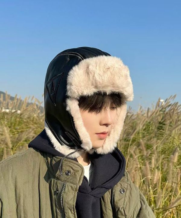 Men s Winter Fuzzy Wool Lined Ear Protection Outdoor Hat Supply - Image 4