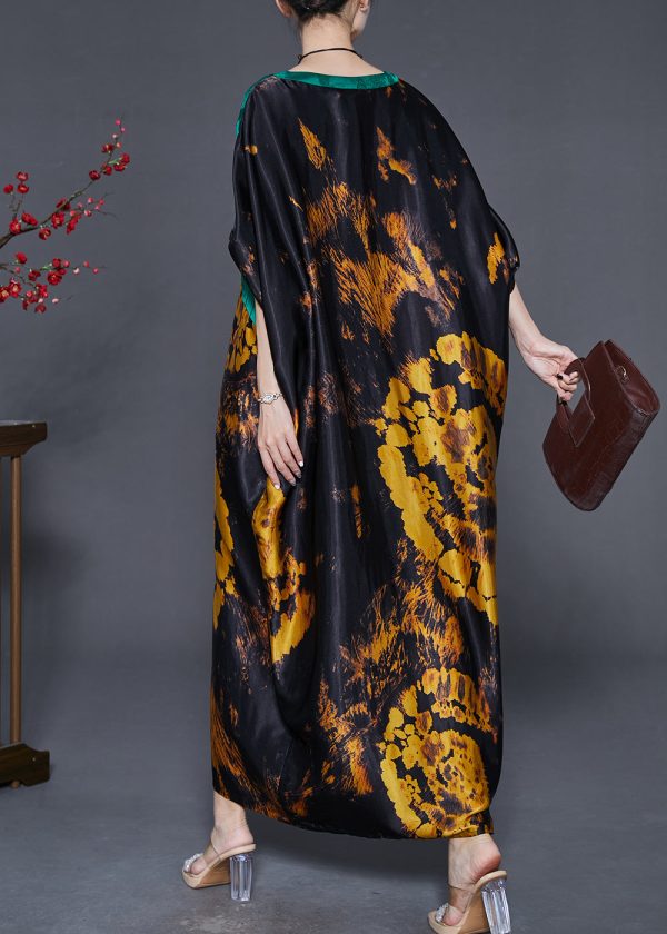Original Design Colorblock Oversized Print Silk Dress Summer Online now - Image 4
